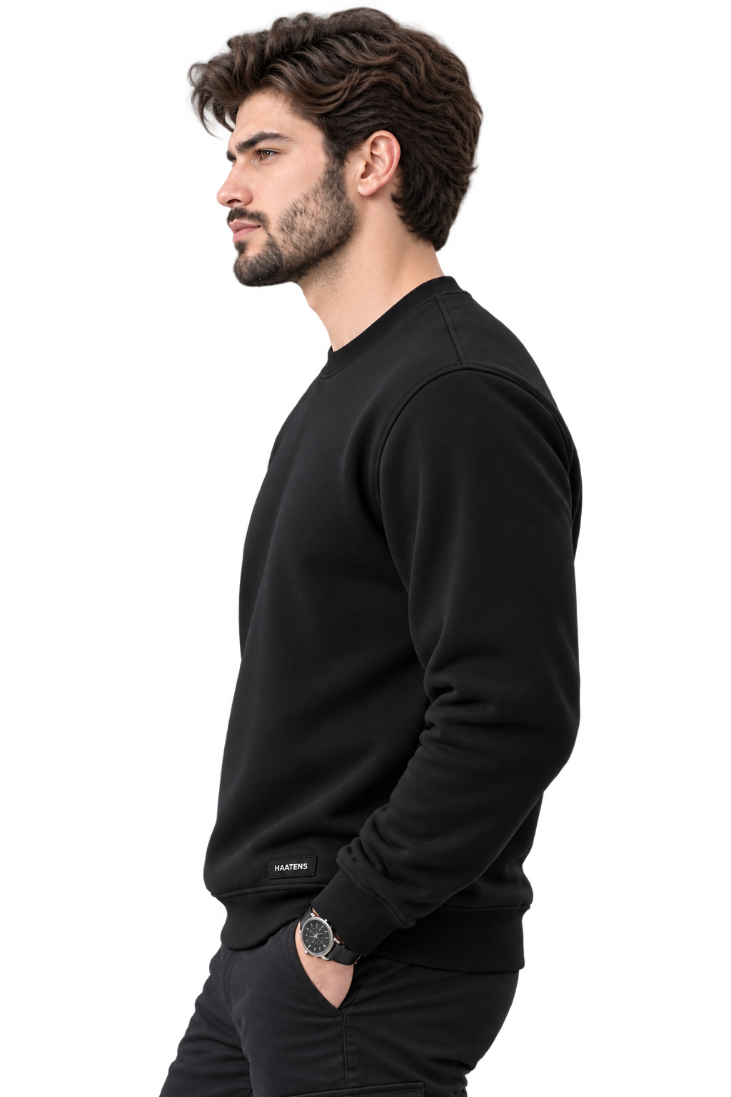 Premium Men’s Sweatshirt -  Black
