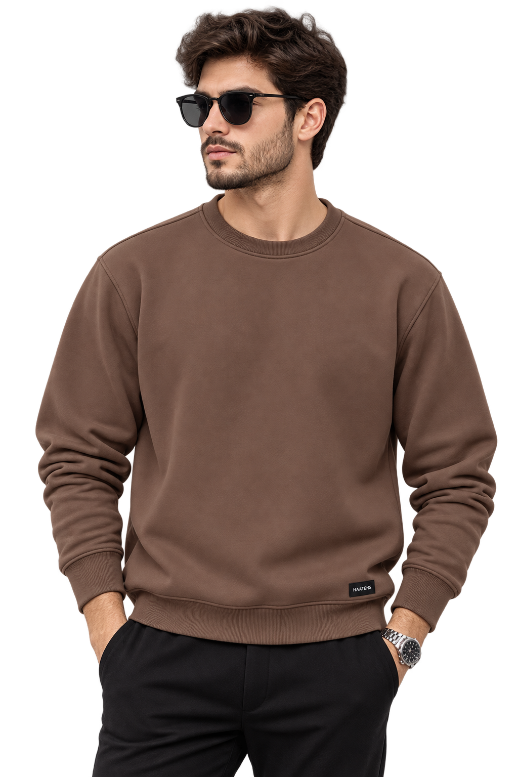 Premium Men’s Sweatshirt - Mocha Brown