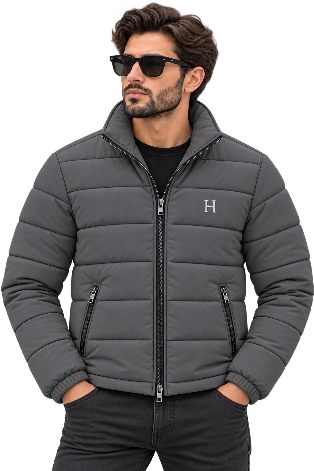 Essential Puffer Jacket - Charcoal Grey
