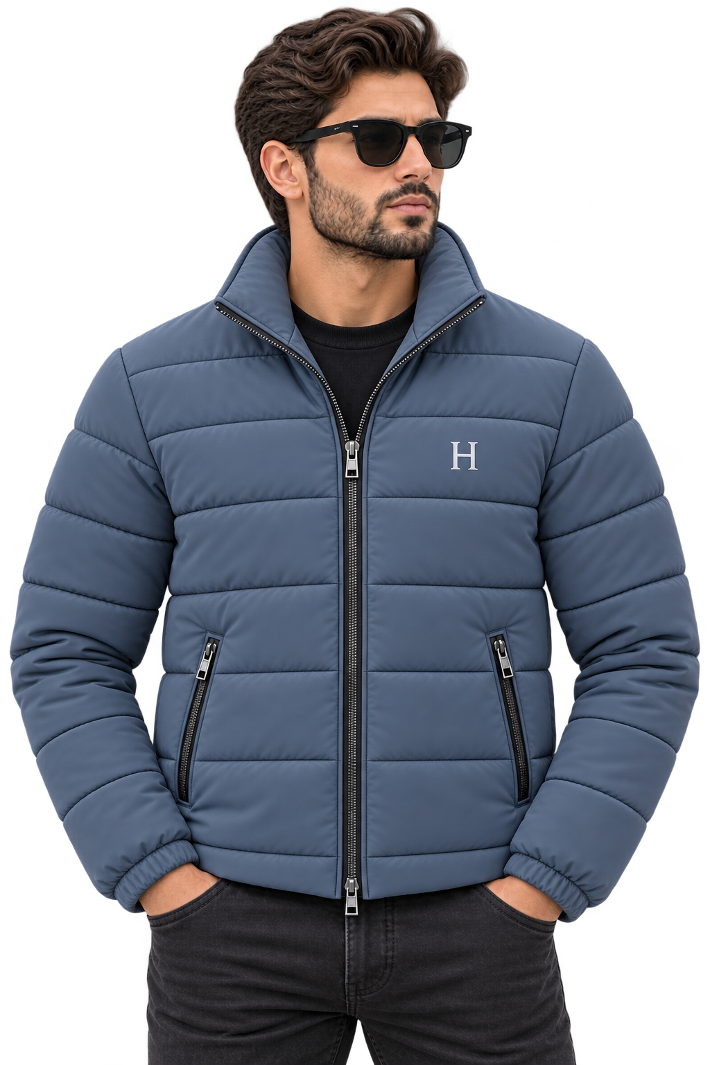 Essential Puffer Jacket - Slate Blue