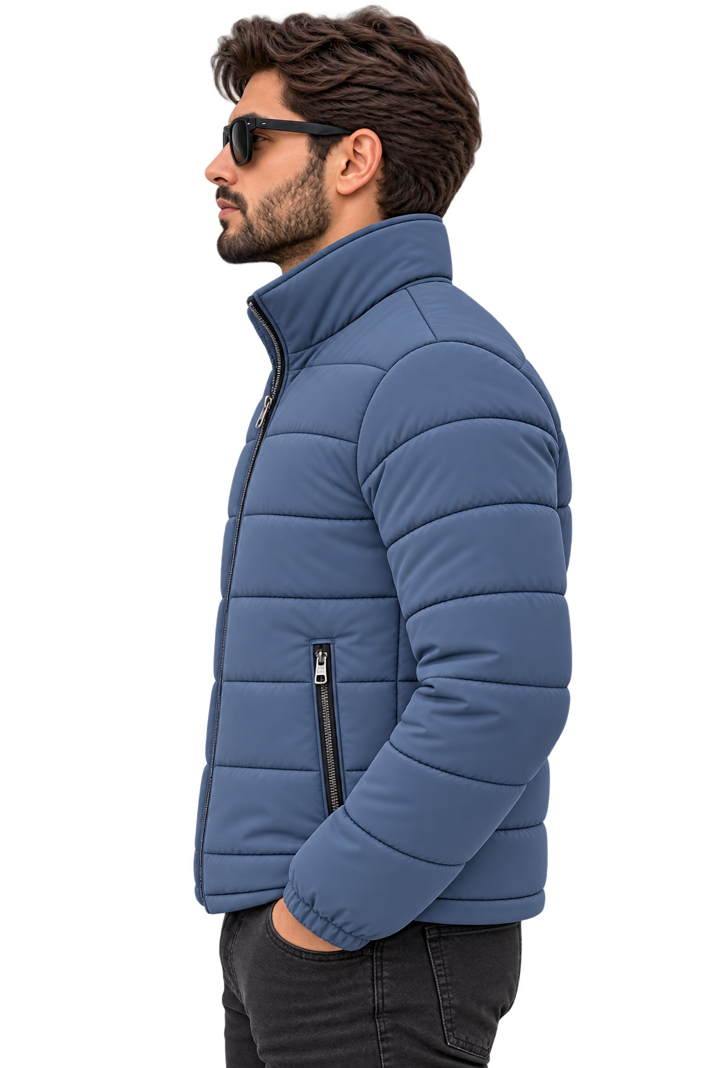 Essential Puffer Jacket - Slate Blue